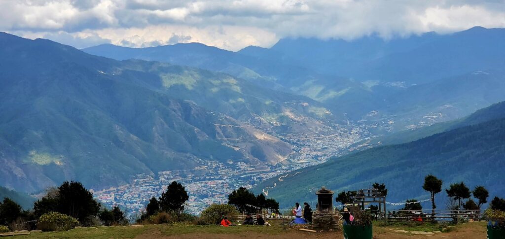 view of thimphu from phajoding monastery
